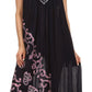 Sakkas Addilyn Embroidered Tank Top Split Neck Dress / Cover Up