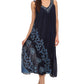 Sakkas Addilyn Embroidered Tank Top Split Neck Dress / Cover Up