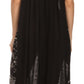 Sakkas Jaelyn Embroidered Tank Top Split Neck Broomstick Dress / Cover Up