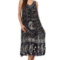 Sakkas Jaelyn Embroidered Tank Top Split Neck Broomstick Dress / Cover Up