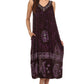Sakkas Jaelyn Embroidered Tank Top Split Neck Broomstick Dress / Cover Up