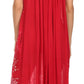 Sakkas Jaelyn Embroidered Tank Top Split Neck Broomstick Dress / Cover Up