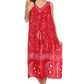 Sakkas Jaelyn Embroidered Tank Top Split Neck Broomstick Dress / Cover Up
