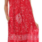 Sakkas Jaelyn Embroidered Tank Top Split Neck Broomstick Dress / Cover Up