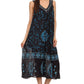 Sakkas Jaelyn Embroidered Tank Top Split Neck Broomstick Dress / Cover Up
