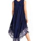 Sakkas Alexis Embroidered Long Sleeveless Floral Caftan Dress / Cover Up