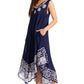 Sakkas Alexis Embroidered Long Sleeveless Floral Caftan Dress / Cover Up