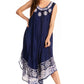 Sakkas Alexis Embroidered Long Sleeveless Floral Caftan Dress / Cover Up