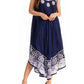 Sakkas Alexis Embroidered Long Sleeveless Floral Caftan Dress / Cover Up