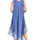 Sakkas Alexis Embroidered Long Sleeveless Floral Caftan Dress / Cover Up