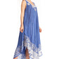 Sakkas Alexis Embroidered Long Sleeveless Floral Caftan Dress / Cover Up
