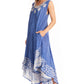 Sakkas Alexis Embroidered Long Sleeveless Floral Caftan Dress / Cover Up