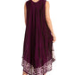 Sakkas Alexis Embroidered Long Sleeveless Floral Caftan Dress / Cover Up
