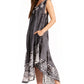 Sakkas Alexis Embroidered Long Sleeveless Floral Caftan Dress / Cover Up