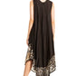Sakkas Alexis Embroidered Long Sleeveless Floral Caftan Dress / Cover Up
