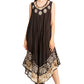 Sakkas Alexis Embroidered Long Sleeveless Floral Caftan Dress / Cover Up