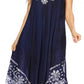 Sakkas Alexis Embroidered Long Sleeveless Floral Caftan Dress / Cover Up