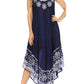 Sakkas Alexis Embroidered Long Sleeveless Floral Caftan Dress / Cover Up