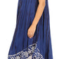 Sakkas Alexis Embroidered Long Sleeveless Floral Caftan Dress / Cover Up