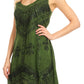 Sakkas Sudha Stonewash Embroidery Mid Length Adjustable dress