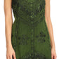 Sakkas Sudha Stonewash Embroidery Mid Length Adjustable dress