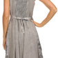 Sakkas Sudha Stonewash Embroidery Mid Length Adjustable dress
