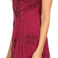 Sakkas Sudha Stonewash Embroidery Mid Length Adjustable dress
