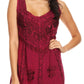 Sakkas Sudha Stonewash Embroidery Mid Length Adjustable dress