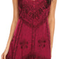 Sakkas Sudha Stonewash Embroidery Mid Length Adjustable dress