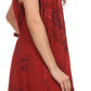 Sakkas Sudha Stonewash Embroidery Mid Length Adjustable dress
