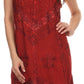 Sakkas Sudha Stonewash Embroidery Mid Length Adjustable dress
