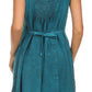 Sakkas Sudha Stonewash Embroidery Mid Length Adjustable dress