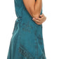 Sakkas Sudha Stonewash Embroidery Mid Length Adjustable dress