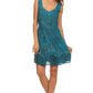 Sakkas Sudha Stonewash Embroidery Mid Length Adjustable dress