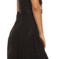 Sakkas Lacey Stonewashed Embroidered Silver Threaded Spaghetti Strap Dress