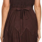 Sakkas Lacey Stonewashed Embroidered Silver Threaded Spaghetti Strap Dress