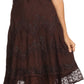 Sakkas Lacey Stonewashed Embroidered Silver Threaded Spaghetti Strap Dress