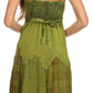 Sakkas Lacey Stonewashed Embroidered Silver Threaded Spaghetti Strap Dress