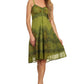Sakkas Lacey Stonewashed Embroidered Silver Threaded Spaghetti Strap Dress