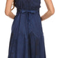 Sakkas Lacey Stonewashed Embroidered Silver Threaded Spaghetti Strap Dress