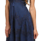 Sakkas Lacey Stonewashed Embroidered Silver Threaded Spaghetti Strap Dress