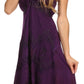 Sakkas Lacey Stonewashed Embroidered Silver Threaded Spaghetti Strap Dress