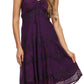 Sakkas Lacey Stonewashed Embroidered Silver Threaded Spaghetti Strap Dress