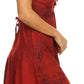 Sakkas Lacey Stonewashed Embroidered Silver Threaded Spaghetti Strap Dress