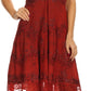 Sakkas Lacey Stonewashed Embroidered Silver Threaded Spaghetti Strap Dress