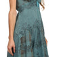 Sakkas Lacey Stonewashed Embroidered Silver Threaded Spaghetti Strap Dress