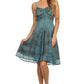 Sakkas Lacey Stonewashed Embroidered Silver Threaded Spaghetti Strap Dress