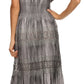 Sakkas Laney Tie Dye Lace Smocked Empire Waist Long Picot Hem Dress