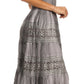 Sakkas Laney Tie Dye Lace Smocked Empire Waist Long Picot Hem Dress
