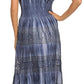 Sakkas Laney Tie Dye Lace Smocked Empire Waist Long Picot Hem Dress